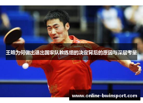 王皓为何做出退出国家队教练组的决定背后的原因与深层考量